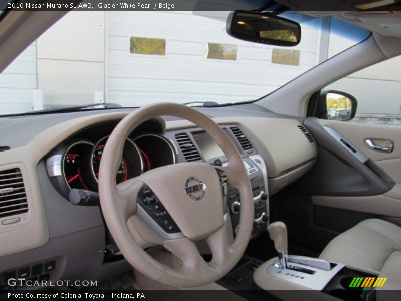 Glacier White Pearl / Beige 2010 Nissan Murano SL AWD