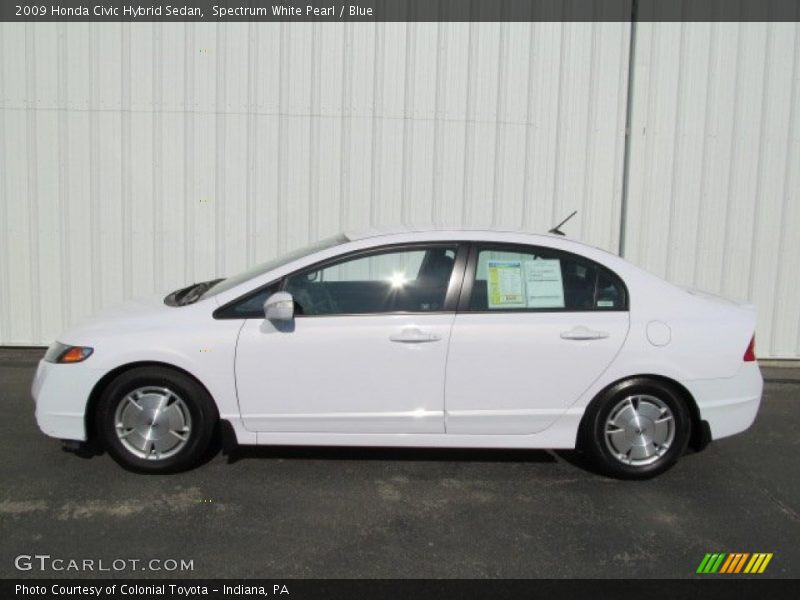 Spectrum White Pearl / Blue 2009 Honda Civic Hybrid Sedan