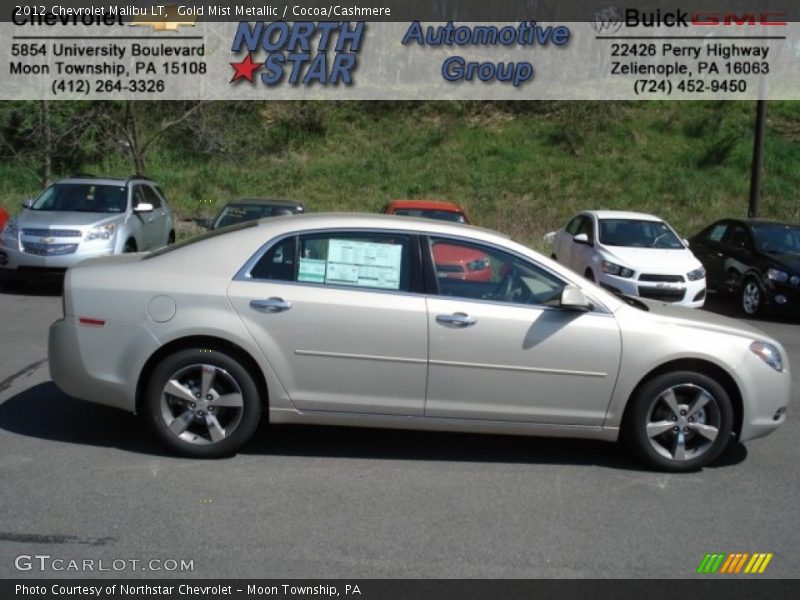 Gold Mist Metallic / Cocoa/Cashmere 2012 Chevrolet Malibu LT