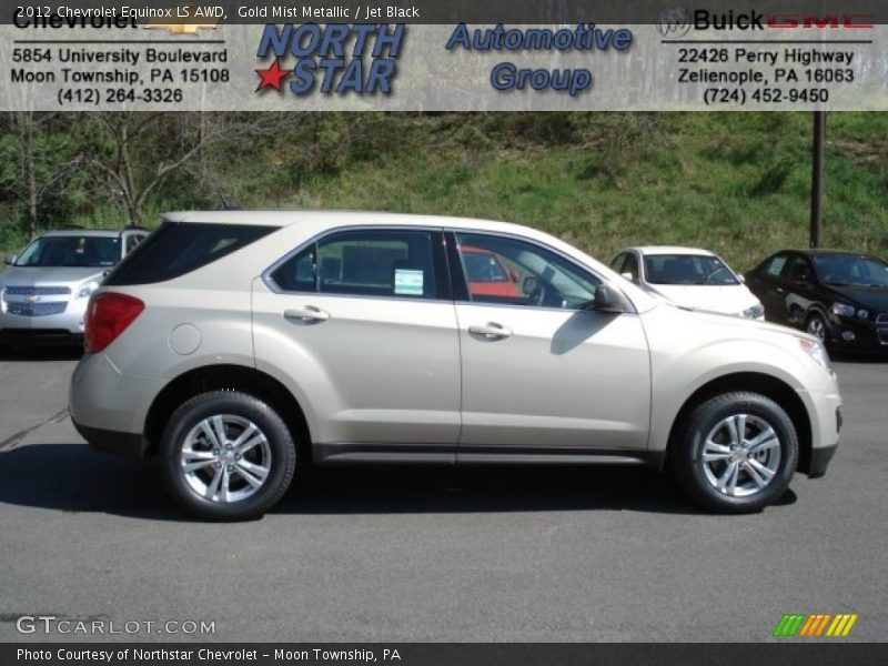 Gold Mist Metallic / Jet Black 2012 Chevrolet Equinox LS AWD