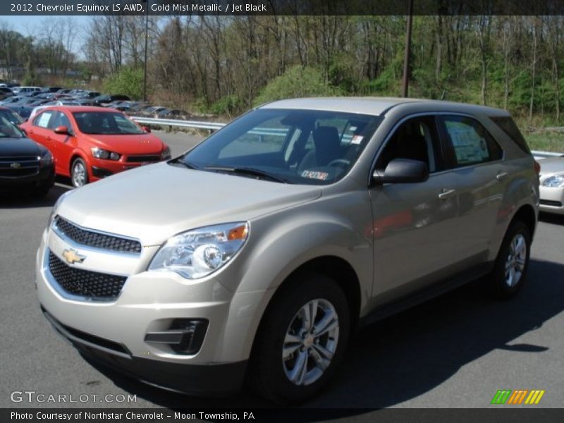 Gold Mist Metallic / Jet Black 2012 Chevrolet Equinox LS AWD