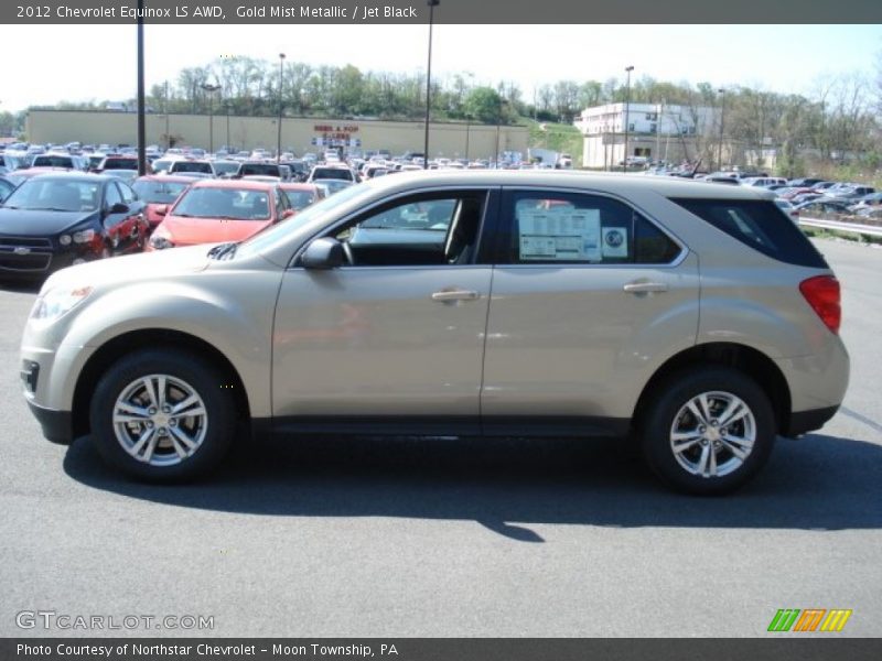Gold Mist Metallic / Jet Black 2012 Chevrolet Equinox LS AWD