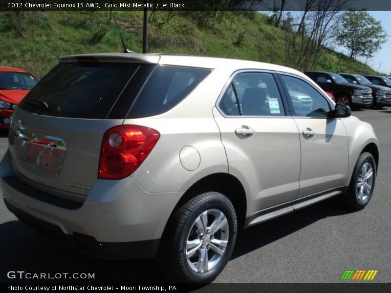 Gold Mist Metallic / Jet Black 2012 Chevrolet Equinox LS AWD