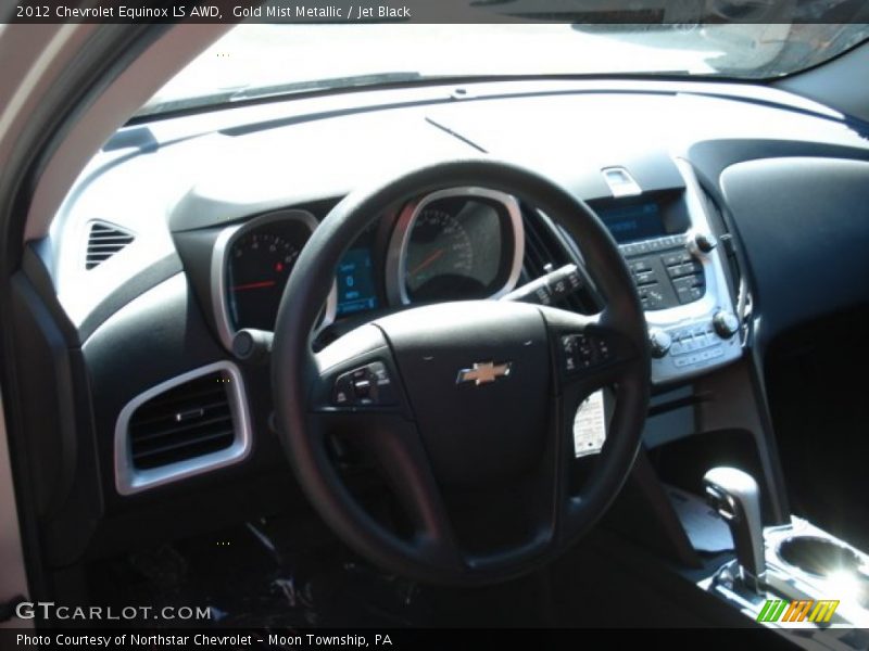 Gold Mist Metallic / Jet Black 2012 Chevrolet Equinox LS AWD