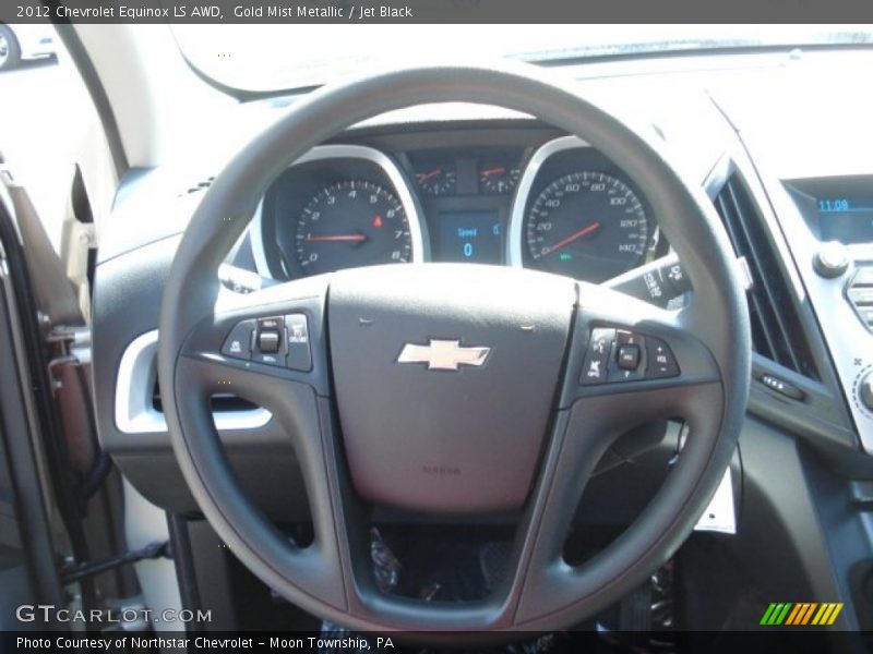 Gold Mist Metallic / Jet Black 2012 Chevrolet Equinox LS AWD