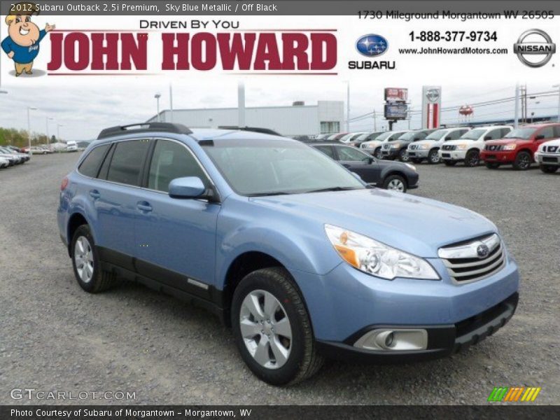 Sky Blue Metallic / Off Black 2012 Subaru Outback 2.5i Premium