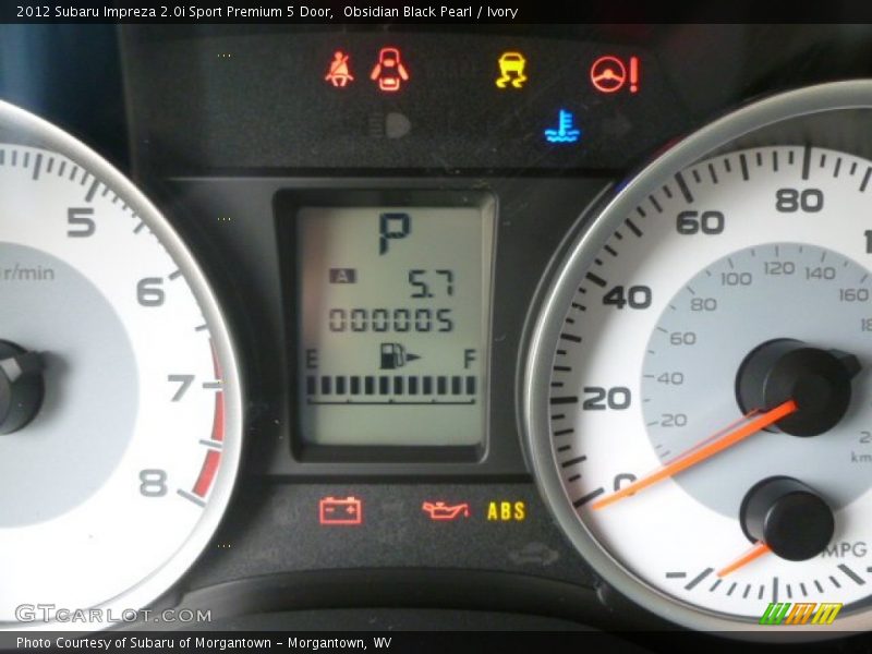 Obsidian Black Pearl / Ivory 2012 Subaru Impreza 2.0i Sport Premium 5 Door
