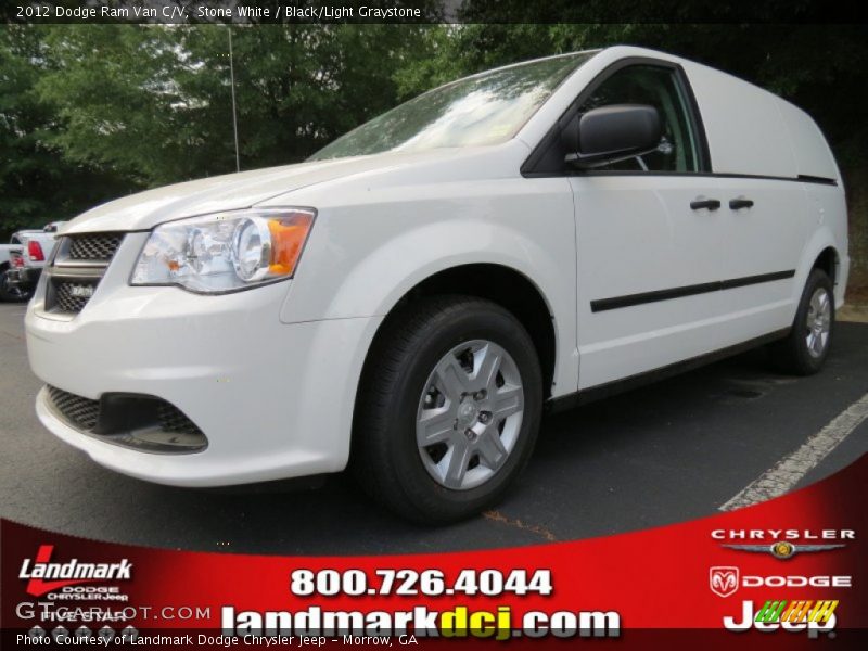 Stone White / Black/Light Graystone 2012 Dodge Ram Van C/V