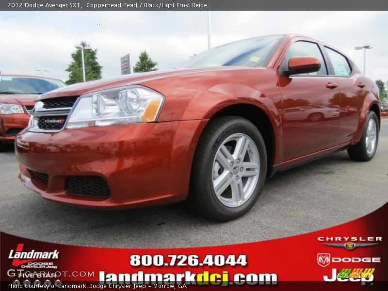 Copperhead Pearl / Black/Light Frost Beige 2012 Dodge Avenger SXT