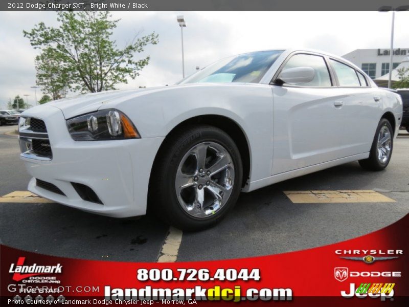 Bright White / Black 2012 Dodge Charger SXT