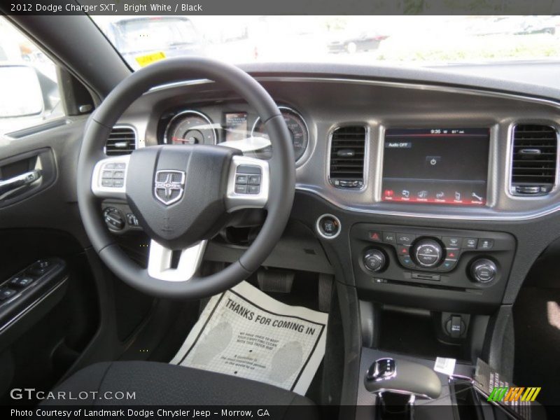 Bright White / Black 2012 Dodge Charger SXT