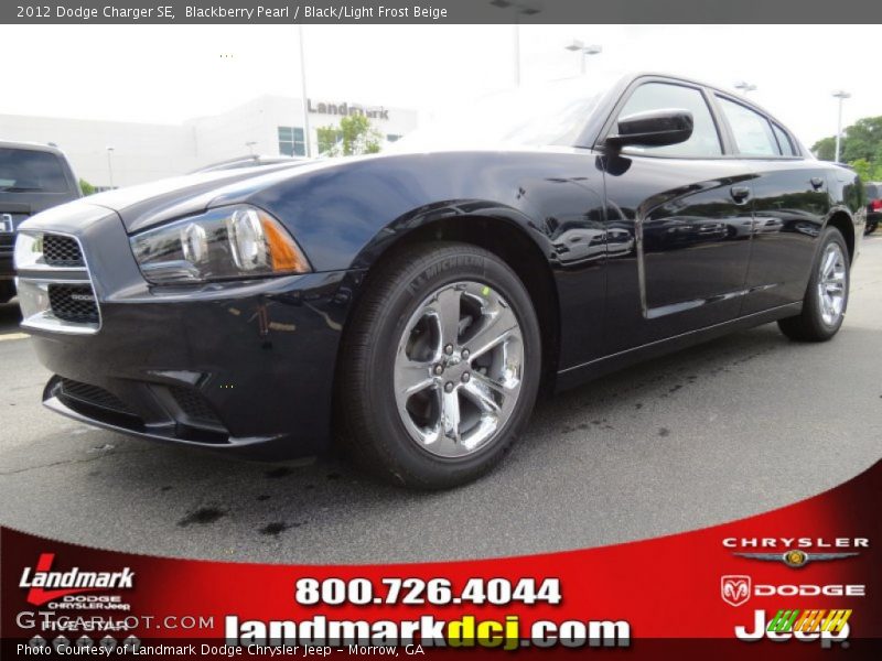Blackberry Pearl / Black/Light Frost Beige 2012 Dodge Charger SE
