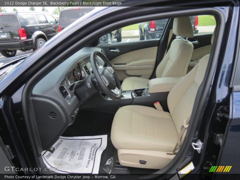 Blackberry Pearl / Black/Light Frost Beige 2012 Dodge Charger SE