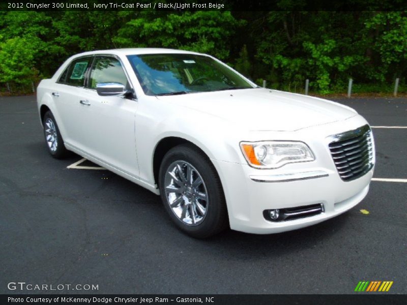 Ivory Tri-Coat Pearl / Black/Light Frost Beige 2012 Chrysler 300 Limited