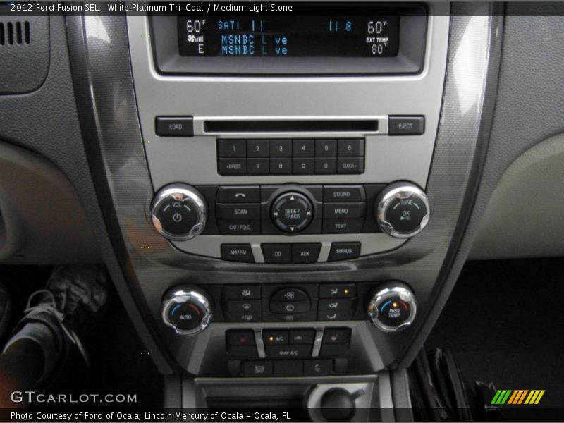 White Platinum Tri-Coat / Medium Light Stone 2012 Ford Fusion SEL