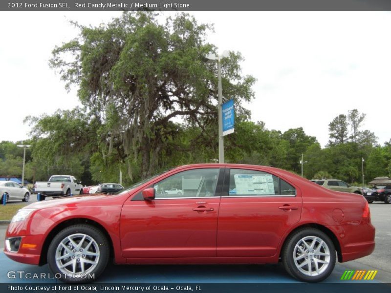 Red Candy Metallic / Medium Light Stone 2012 Ford Fusion SEL