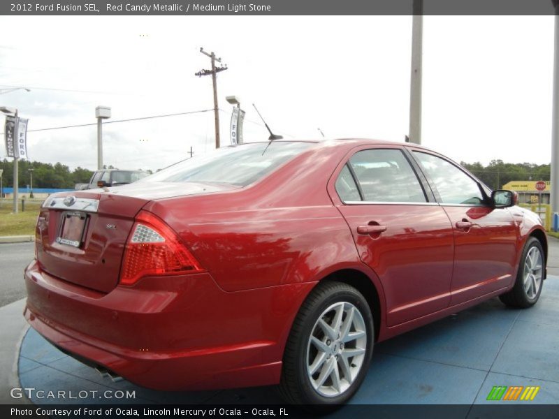 Red Candy Metallic / Medium Light Stone 2012 Ford Fusion SEL