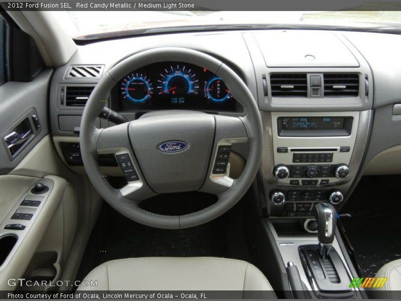 Red Candy Metallic / Medium Light Stone 2012 Ford Fusion SEL