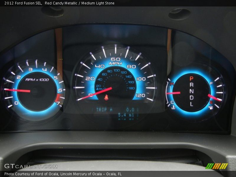 Red Candy Metallic / Medium Light Stone 2012 Ford Fusion SEL