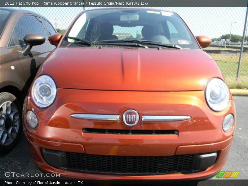 Rame (Copper Orange) / Tessuto Grigio/Nero (Grey/Black) 2012 Fiat 500 Pop