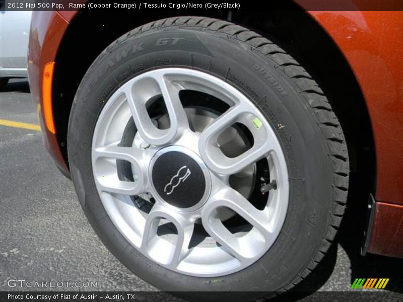 Rame (Copper Orange) / Tessuto Grigio/Nero (Grey/Black) 2012 Fiat 500 Pop
