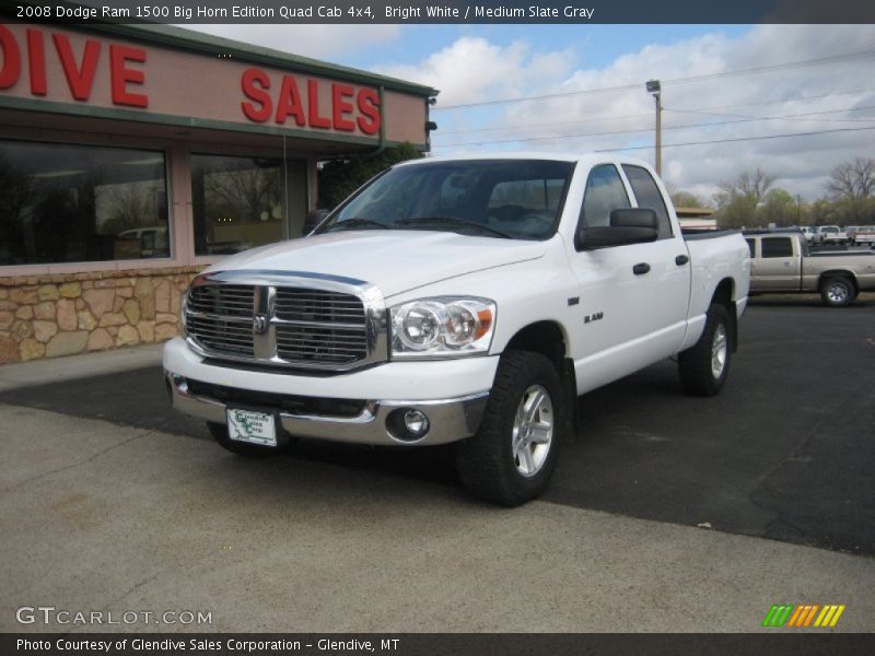 Bright White / Medium Slate Gray 2008 Dodge Ram 1500 Big Horn Edition Quad Cab 4x4
