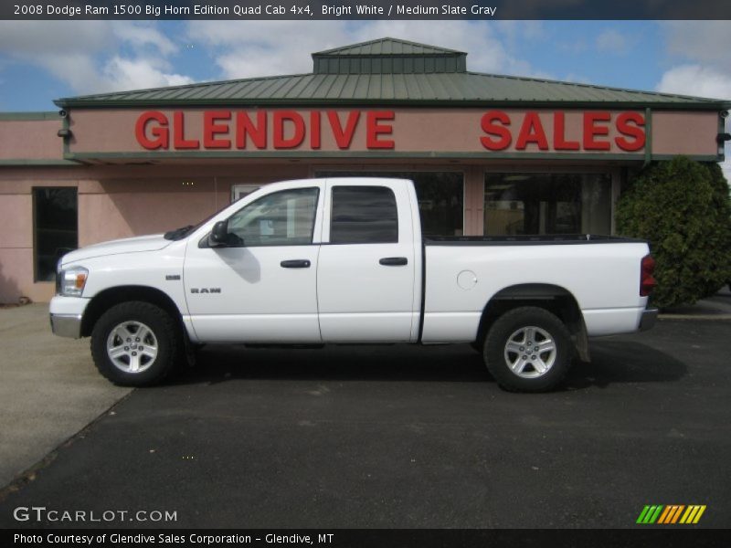 Bright White / Medium Slate Gray 2008 Dodge Ram 1500 Big Horn Edition Quad Cab 4x4