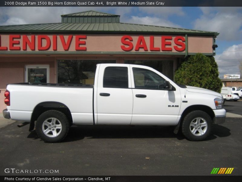 Bright White / Medium Slate Gray 2008 Dodge Ram 1500 Big Horn Edition Quad Cab 4x4