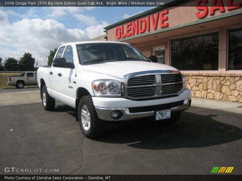 Bright White / Medium Slate Gray 2008 Dodge Ram 1500 Big Horn Edition Quad Cab 4x4
