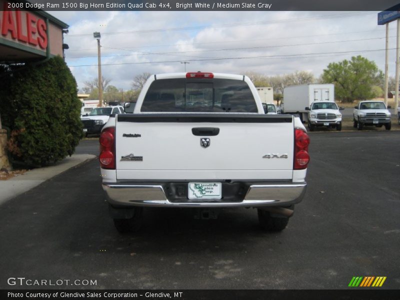 Bright White / Medium Slate Gray 2008 Dodge Ram 1500 Big Horn Edition Quad Cab 4x4