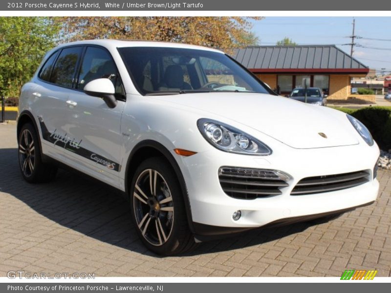 White / Umber Brown/Light Tartufo 2012 Porsche Cayenne S Hybrid