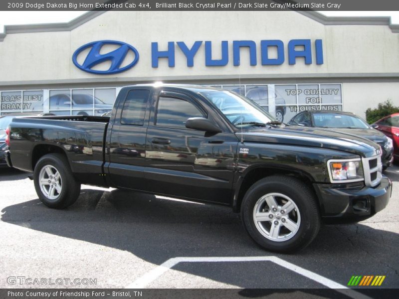 Brilliant Black Crystal Pearl / Dark Slate Gray/Medium Slate Gray 2009 Dodge Dakota Big Horn Extended Cab 4x4