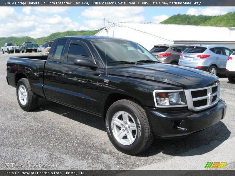 Brilliant Black Crystal Pearl / Dark Slate Gray/Medium Slate Gray 2009 Dodge Dakota Big Horn Extended Cab 4x4