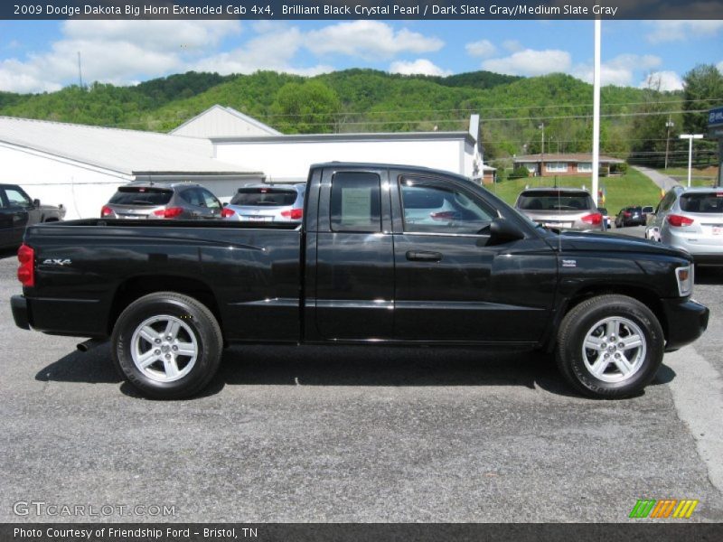 Brilliant Black Crystal Pearl / Dark Slate Gray/Medium Slate Gray 2009 Dodge Dakota Big Horn Extended Cab 4x4