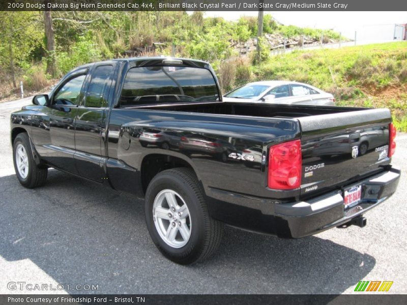 Brilliant Black Crystal Pearl / Dark Slate Gray/Medium Slate Gray 2009 Dodge Dakota Big Horn Extended Cab 4x4
