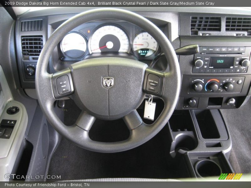 Brilliant Black Crystal Pearl / Dark Slate Gray/Medium Slate Gray 2009 Dodge Dakota Big Horn Extended Cab 4x4