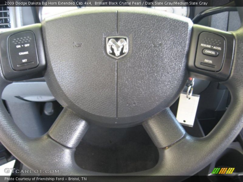 Brilliant Black Crystal Pearl / Dark Slate Gray/Medium Slate Gray 2009 Dodge Dakota Big Horn Extended Cab 4x4