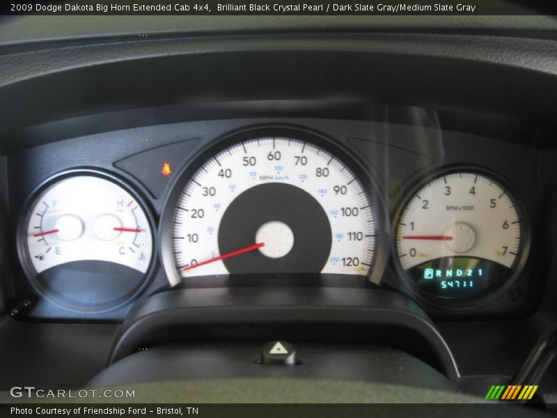 Brilliant Black Crystal Pearl / Dark Slate Gray/Medium Slate Gray 2009 Dodge Dakota Big Horn Extended Cab 4x4