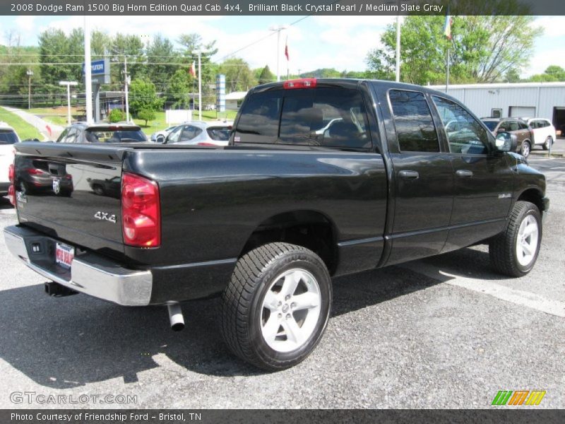 Brilliant Black Crystal Pearl / Medium Slate Gray 2008 Dodge Ram 1500 Big Horn Edition Quad Cab 4x4