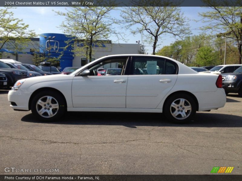 White / Gray 2004 Chevrolet Malibu LT V6 Sedan