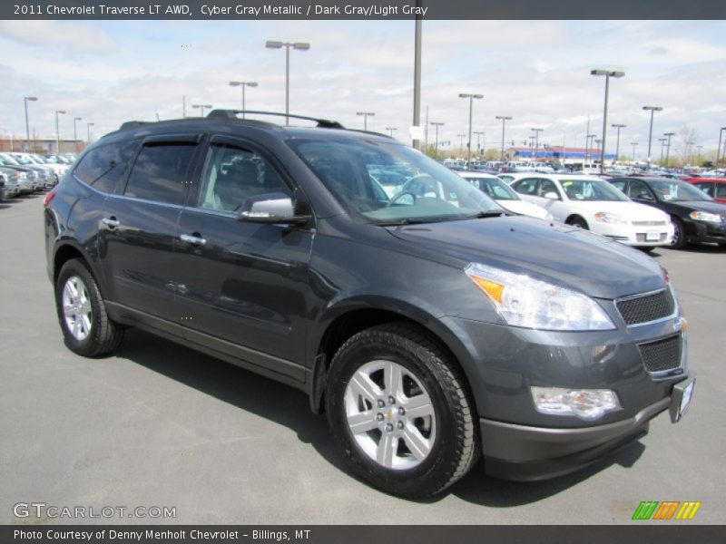 Cyber Gray Metallic / Dark Gray/Light Gray 2011 Chevrolet Traverse LT AWD