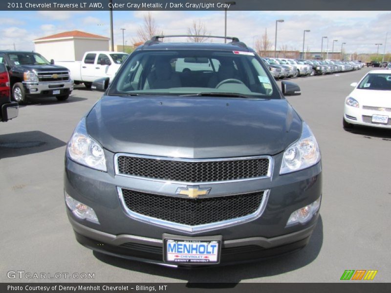 Cyber Gray Metallic / Dark Gray/Light Gray 2011 Chevrolet Traverse LT AWD