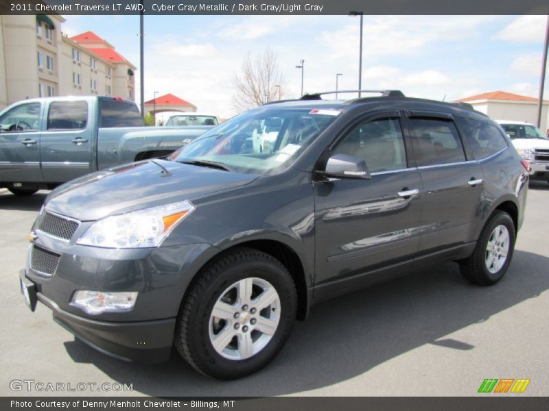 Cyber Gray Metallic / Dark Gray/Light Gray 2011 Chevrolet Traverse LT AWD