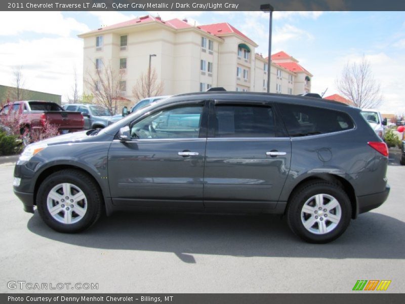 Cyber Gray Metallic / Dark Gray/Light Gray 2011 Chevrolet Traverse LT AWD