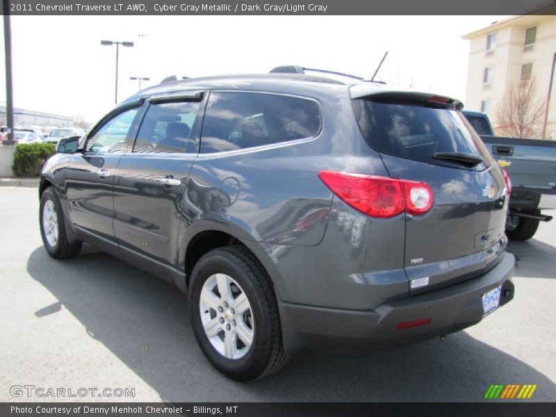 Cyber Gray Metallic / Dark Gray/Light Gray 2011 Chevrolet Traverse LT AWD