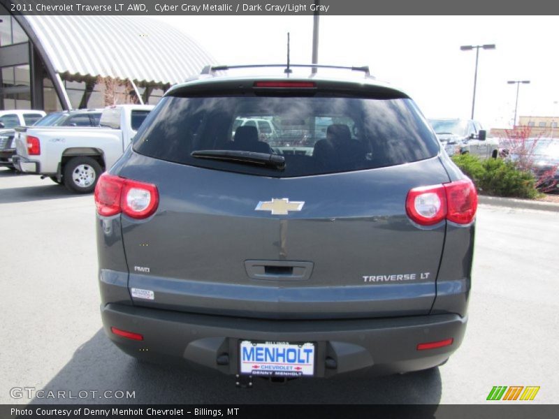 Cyber Gray Metallic / Dark Gray/Light Gray 2011 Chevrolet Traverse LT AWD