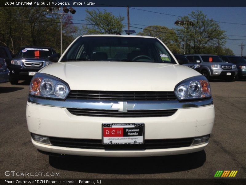 White / Gray 2004 Chevrolet Malibu LT V6 Sedan