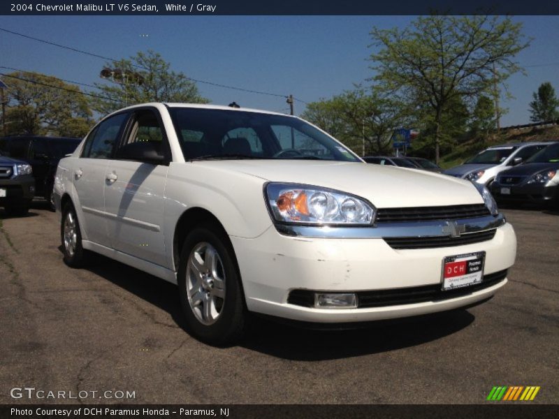 White / Gray 2004 Chevrolet Malibu LT V6 Sedan