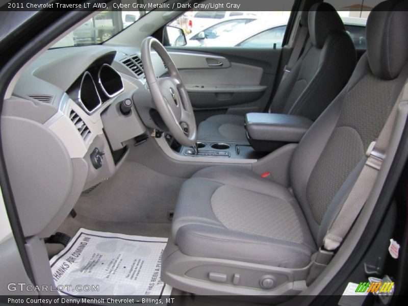 Cyber Gray Metallic / Dark Gray/Light Gray 2011 Chevrolet Traverse LT AWD