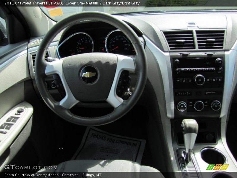 Cyber Gray Metallic / Dark Gray/Light Gray 2011 Chevrolet Traverse LT AWD